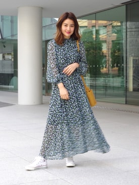 「ECLIN（エクラン）のアイテム（ワンピース）」を使った、ECLINさん（レディース・165cm）の冬コーディネート