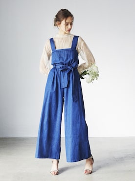 「アイテム（オールインワン・サロペット）」を使った、ECLINさん（レディース・172cm）の冬コーディネート