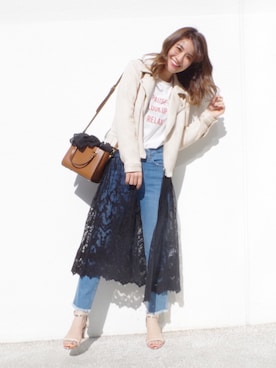 「ECLIN（エクラン）のアイテム」を使った、ECLINさん（レディース・165cm）の春コーディネート