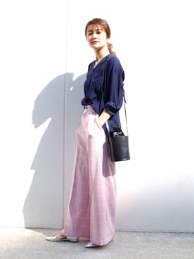 「ECLIN（エクラン）のアイテム」を使った、ECLINさん（レディース・165cm）の春コーディネート