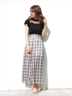 「ECLIN（エクラン）のアイテム」を使った、ECLINさん（レディース・165cm）の春コーディネート