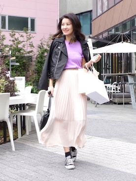 「ECLIN（エクラン）のアイテム」を使った、ECLINさん（レディース・165cm）の春コーディネート