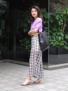 「ECLIN（エクラン）のアイテム」を使った、ECLINさん（レディース・165cm）の春コーディネート