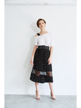 「アイテム（スカート）」を使った、ECLINさん（レディース・175cm）の春コーディネート