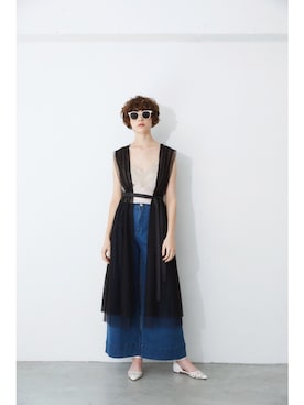 「ECLIN（エクラン）のアイテム」を使った、ECLINさん（レディース・175cm）の春コーディネート