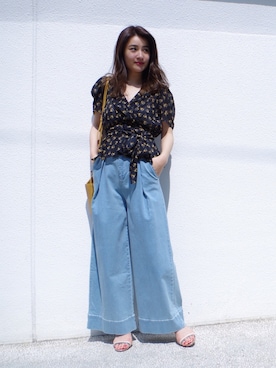 「ECLIN（エクラン）のアイテム」を使った、ECLINさん（レディース・165cm）の春コーディネート