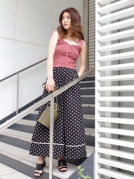 「ECLIN（エクラン）のアイテム」を使った、ECLINさん（レディース・165cm）の夏コーディネート