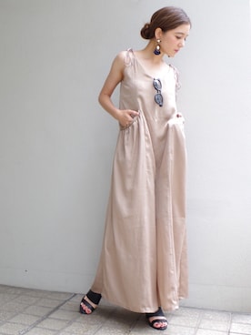 「ECLIN（エクラン）のアイテム（オールインワン・サロペット）」を使った、ECLINさん（レディース・158cm）の夏コーディネート