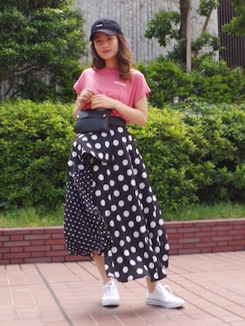 「ECLIN（エクラン）のアイテム」を使った、ECLINさん（レディース・165cm）の夏コーディネート