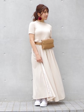 「アイテム（バッグ、ホワイト系）」を使った、ECLINさん（レディース・153cm）の夏コーディネート