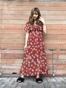 「ECLIN（エクラン）のアイテム（ワンピース）」を使った、ECLINさん（レディース・158cm）の夏コーディネート