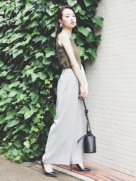 「ECLIN（エクラン）のアイテム」を使った、ECLINさん（レディース・166cm）の夏コーディネート