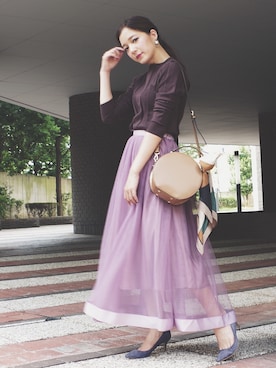 「ECLIN（エクラン）のアイテム」を使った、ECLINさん（レディース・158cm）の夏コーディネート