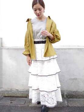 「ECLIN（エクラン）のアイテム（ワンピース）」を使った、ECLINさん（レディース・158cm）の夏コーディネート