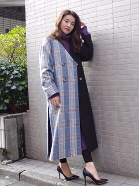 「ECLIN（エクラン）のアイテム（その他アウター）」を使った、ECLINさん（レディース・160cm）の秋コーディネート