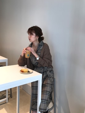「OZOC（オゾック）のアイテム（シャツワンピース）」を使った、NARUKA  さん（レディース・163cm）の春コーディネート