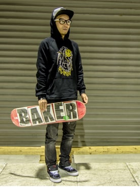 「アイテム（スポーツグッズ）」を使った、juさん（メンズ・170cm）の冬コーディネート