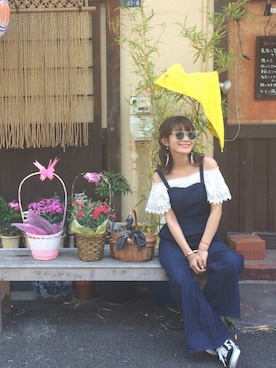 「LILY BROWN（リリーブラウン）のアイテム（つなぎ/オールインワン）」を使った、Y U K Aさん（レディース・154cm）の春コーディネート