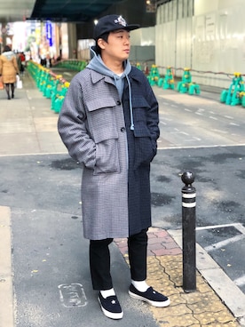 「DAIRIKU」｜「アイテム（キャップ）」を使った、たかさん（メンズ・173cm）の冬コーディネート