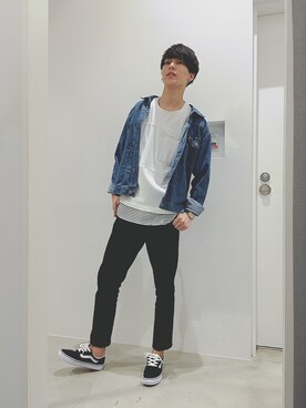 「SEVENDAYS=SUNDAY（セブンデイズサンデイ）のアイテム（デニムジャケット）」を使った、12490さん（メンズ・177cm）の春コーディネート