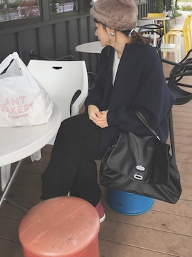 「アイテム（ブルゾン）」を使った、haconaさん（レディース・169cm・30代）の秋コーディネート