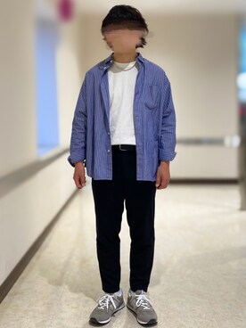 「NEW BALANCE（ニューバランス）のNew Balance ニューバランス ML574 EGG ml574egg（スニーカー）」を使った、simpleさん（メンズ・170cm）の夏コーディネート