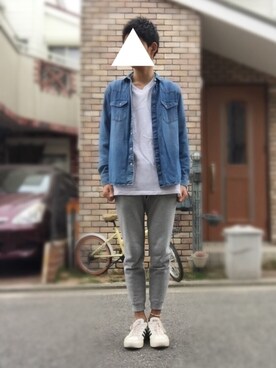 「ビックＴシャツ」｜「アイテム（ジャケット/アウター）」を使った、にじいろ🌈さん（メンズ・178cm）の春コーディネート
