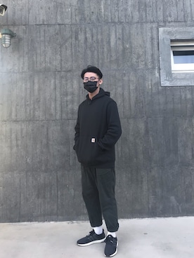 「Carhartt WIP（カーハートダブリューアイピー）のアイテム（その他トップス）」を使った、kenzyyyyさん（メンズ・173cm）の冬コーディネート