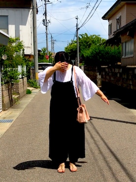 「ぽっちゃり、夏」｜「アイテム（オールインワン・サロペット）」を使った、coconatsuさん（レディース・163cm）の夏コーディネート