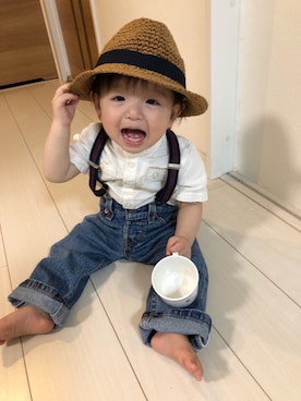 「リーバイス501」｜「アイテム（その他）」を使った、keitaさん（キッズ・80cm）の春コーディネート