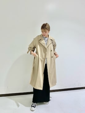 「SHENERY（シーナリー）のアイテム（トレンチコート）」を使った、OSAKA_172cmさん（レディース・172cm）の春コーディネート