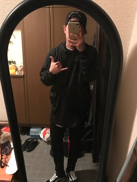 「BLACK SCALE（ブラックスケール）のアイテム（帽子）」を使った、U-yaさん（メンズ・174cm）の冬コーディネート