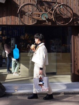 「Acne Studios（アクネストゥディオズ）のアイテム（ハンドバッグ）」を使った、Shoya さん（メンズ・170cm）の夏コーディネート