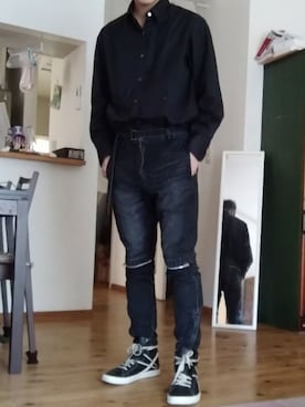 「Sacai（サカイ）のアイテム（デニムパンツ）」を使った、TTR's closetさん（メンズ・175cm）の春コーディネート