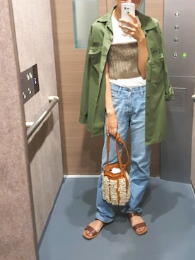 「Ungrid（アングリッド）のストラップサンダル（サンダル）」を使った、知久友里恵さん（レディース・164cm）の秋コーディネート