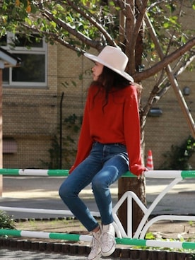 知久友里恵さん（レディース・164cm）の冬コーディネート