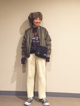 知久友里恵さん（レディース・164cm）の冬コーディネート