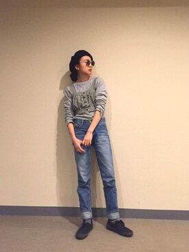 知久友里恵さん(レディース・164cm)の冬コーディネート