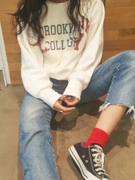 知久友里恵さん（レディース・164cm）の春コーディネート