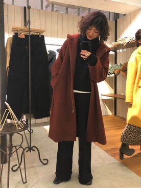 知久友里恵さん（レディース・164cm）の冬コーディネート