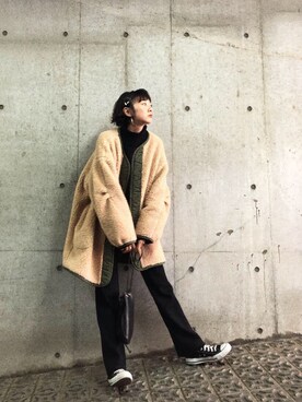 知久友里恵さん（レディース・164cm）の冬コーディネート