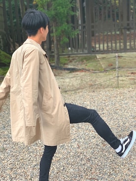 「united arrows」｜「アイテム（ステンカラーコート）」を使った、ゆかさん（メンズ・170cm）の秋コーディネート