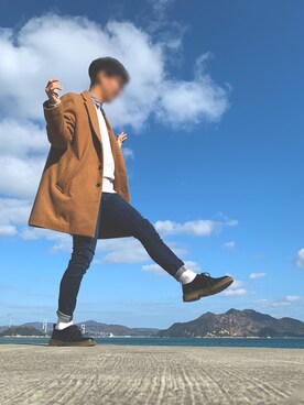 「NANO universe（ナノユニバース）のアイテム（チェスターコート）」を使った、ゆかさん（レディース・162cm）の冬コーディネート