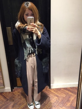 「CONVERSE（コンバース）のALL STAR HI（スニーカー）」を使った、＊chii＊さん（レディース・156cm）の冬コーディネート