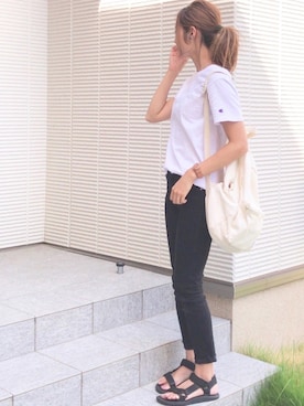 「アイテム（ラッピングキット、レッド系）」を使った、＊chii＊さん（レディース・156cm）の夏コーディネート