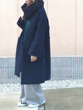 「スヌード」｜「アイテム（ノーカラージャケット）」を使った、＊chii＊さん（レディース・156cm）の冬コーディネート