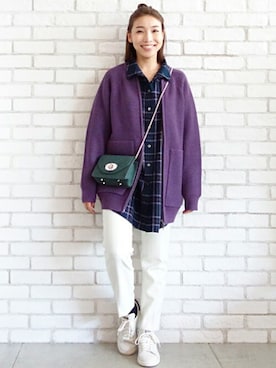 「STYLE DELI（スタイルデリ）のアイテム（その他アウター）」を使った、STYELEDELIさん（レディース・157cm）の冬コーディネート