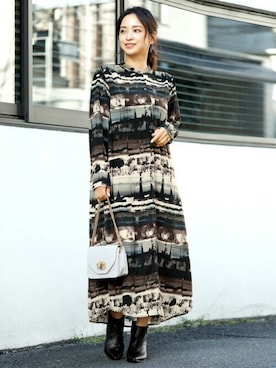 「STYLE DELI（スタイルデリ）のアイテム（シャツワンピース）」を使った、STYELEDELIさん（レディース・165cm）の冬コーディネート