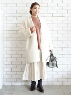 「STYLE DELI（スタイルデリ）のアイテム（ムートンコート）」を使った、STYELEDELIさん（レディース・157cm）の冬コーディネート