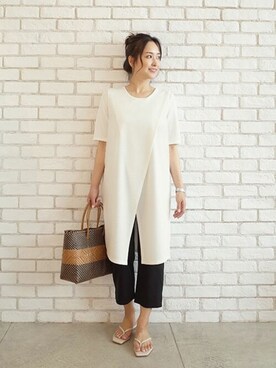 「STYLE DELI（スタイルデリ）のアイテム（チュニック）」を使った、STYELEDELIさん（レディース・154cm）の春コーディネート